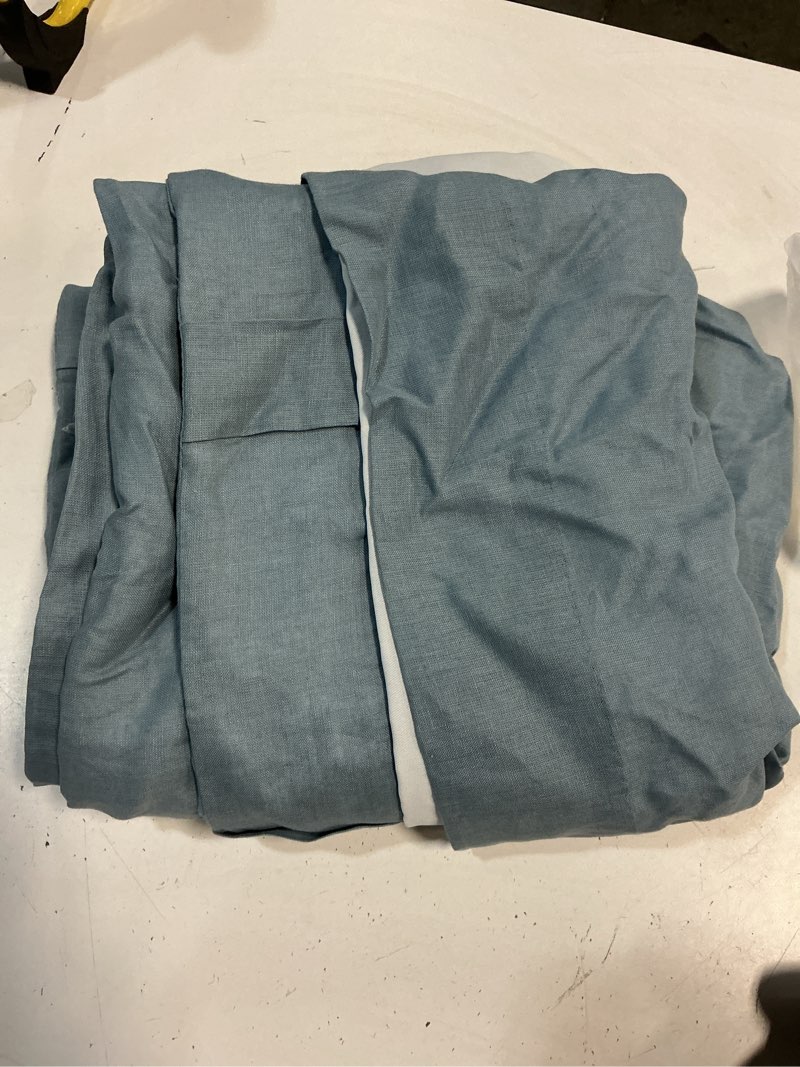 Condition photo showing Good Condition for quince european linen room darkening curtain, 48x84, chambray single panel