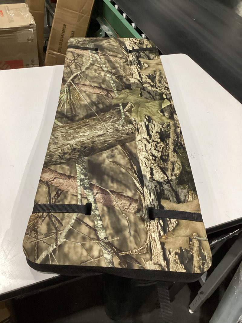 Condition photo showing New/Like New for therm-a-seat treestand replacement seat | replaces worn factory seats on most ladder & lock-on stands — softek foam — quick-release straps — silent fabric real tree 1.5" thick double-man