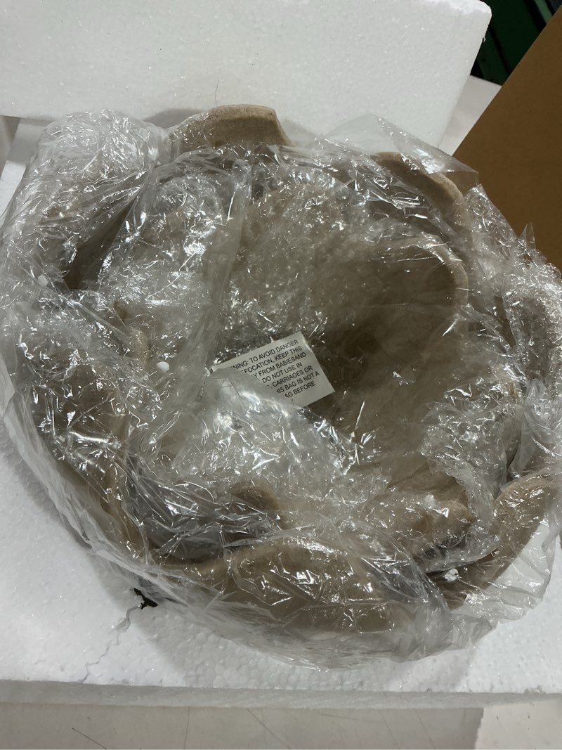 Condition photo showing Good Condition for wavy decorative bowl home decor - set of 2 modern handmade decorative fruit bowl for kitchen counter, creative centerpiece decor for entryway table coffee table, artificial stone beige