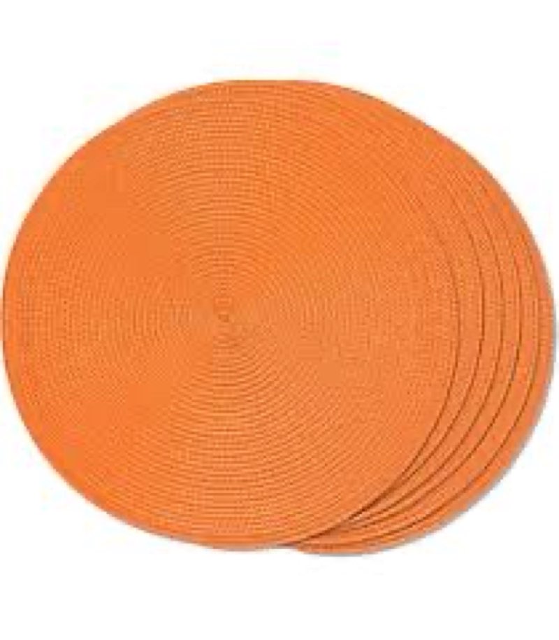 WEAVELYRICS 15 Inch Round Thick Cotton Placemat, Round Solid Color Cotton Place Mats, Round Hot Pads