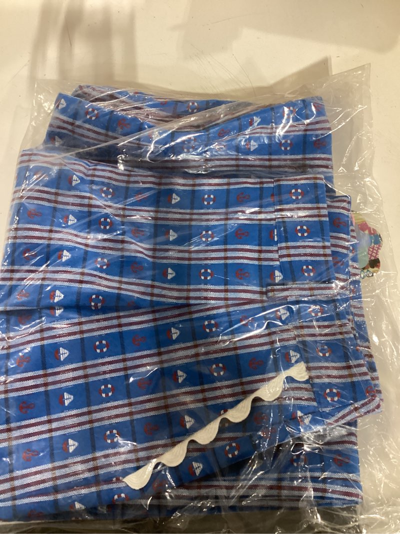 Condition photo showing Good Condition for white polka dot print patched pocket mid-rise straigh leg pants womens wide leg pants medium sky blue different pattern