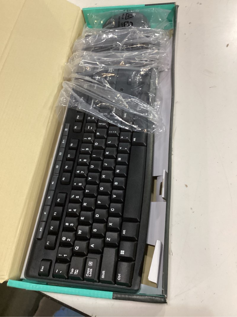 Condition photo showing Good Condition for logitech mk235 wireless keyboard and mouse combo for windows, 2.4 ghz wireless unifying usb receiver, 15 fn keys, long battery life, compatible with pc, laptop