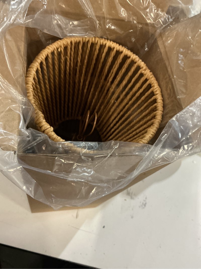 Condition photo showing Good Condition for Riakrum 6 Pcs Chandelier Lamp Shades Set Small Lamp Shade for Pendant Wall Ceiling Lights Candle Bulbs Clip on Fitter Lampshade (Rattan) 6 Rattan