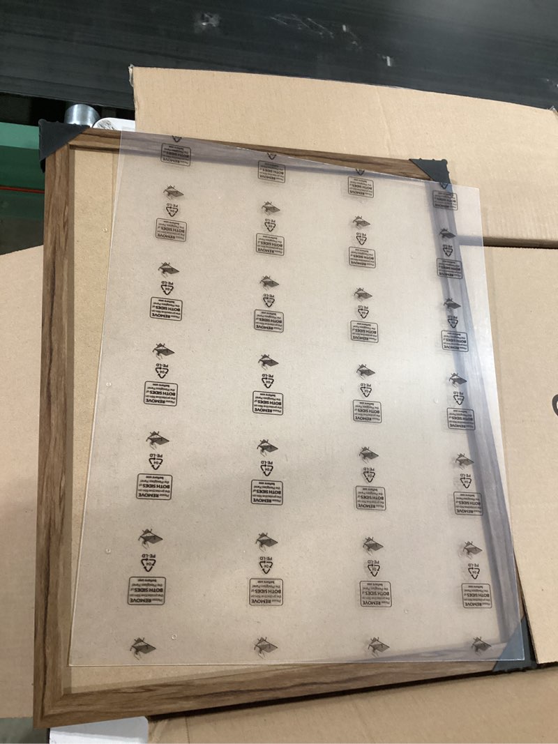 Condition photo showing As Is for upsimples 16x20 Picture Frame, Display Pictures 11x14 with Mat or 16 x 20 Without, Wall Hanging Poster Frame, Brown, 1 Pack Brown 16x20