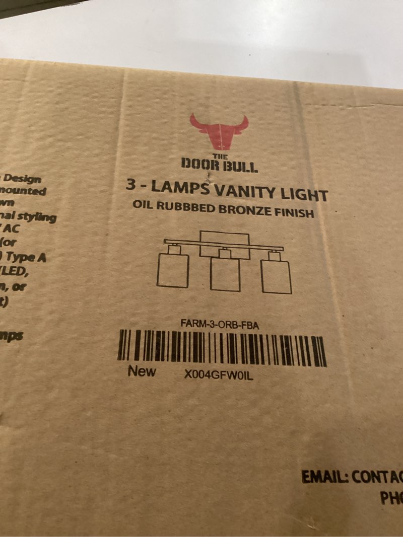 3 lamps vanity light oil ribbed bronze finish