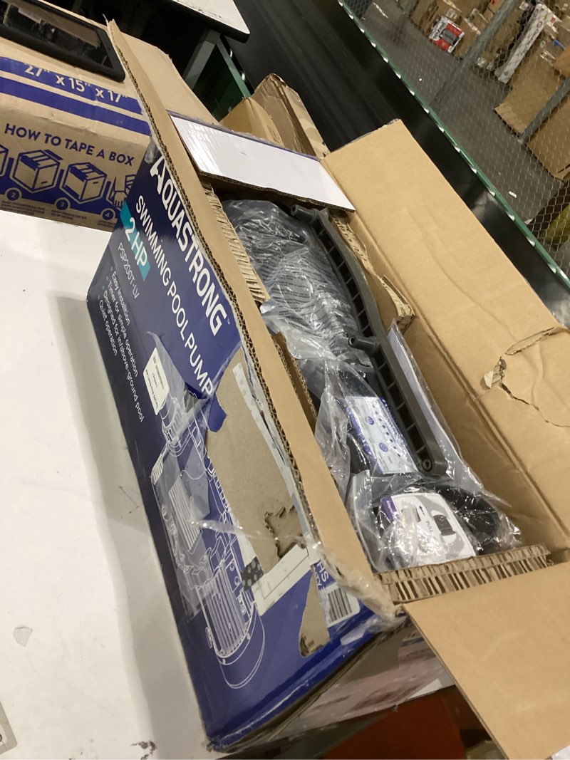Condition photo showing Good Condition for aquastrong in/above ground pool pump, high flow (with timer, 2hp, 8917 gph, 115v) with timer+115v 2hp