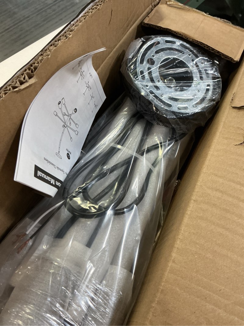 Condition photo showing New/Like New for Modern Sputnik Chandeliers Light, 12-Light Black Chandeliers for Dining Room, E26 Height Adjustable Chandelier Ceiling Lighting Fixture for Farmhouse Kitchen Island Living Room Foyer Black 12 Light