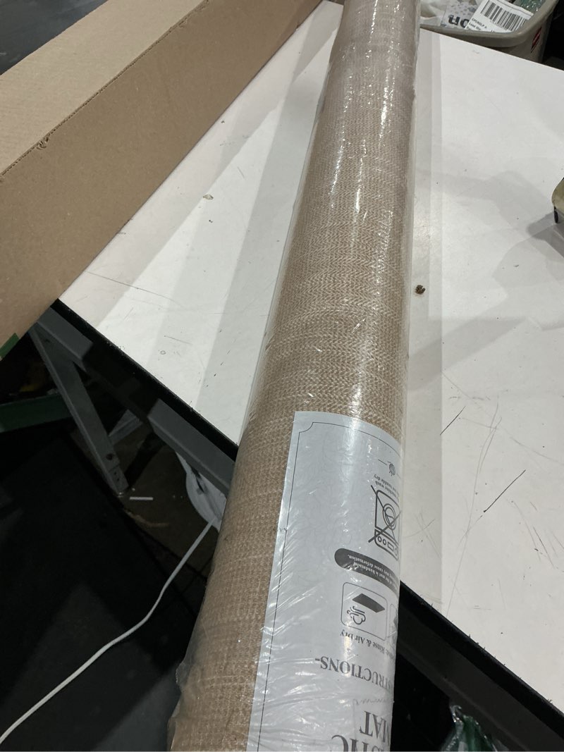 Condition photo showing New/Like New for lumi ultra thin indoor door mat 48x72, low profile entrance mat, non slip rubber backing dirt trapper doormat for front entryway, brown brown 48"x72"