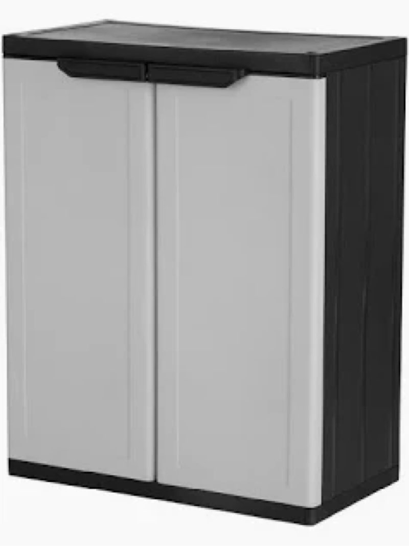  project source premium one 26.9-in w x 34-in h x 15.75-in d freestanding or wall-mounted plastic garage cabinet
