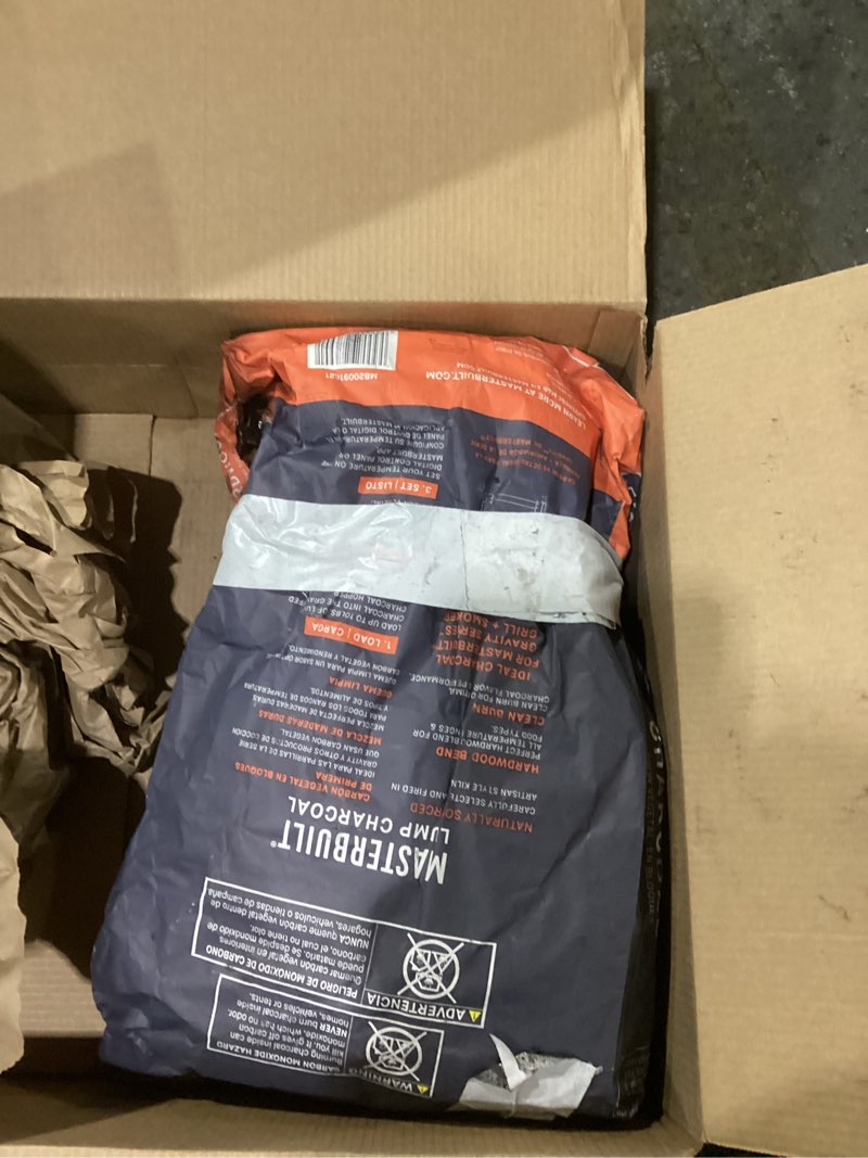 Condition photo showing As Is for Masterbuilt® Premium Hardwood Lump Charcoal for Gravity Series Charcoal Grill and Smokers, Compatible with All Barrel, Kamado, and Kettle Grills, 1 Pack, 16LB