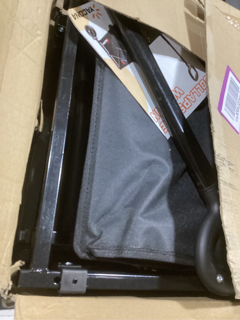 Condition photo showing Good Condition for Wagons Carts Foldable, Lightweight Portable Utility Shopping Cart with Wheels, Folding Grocery Wagon Cart for Grocery, Camping, Shopping, Beach, Garden, Sports Black 100L Black