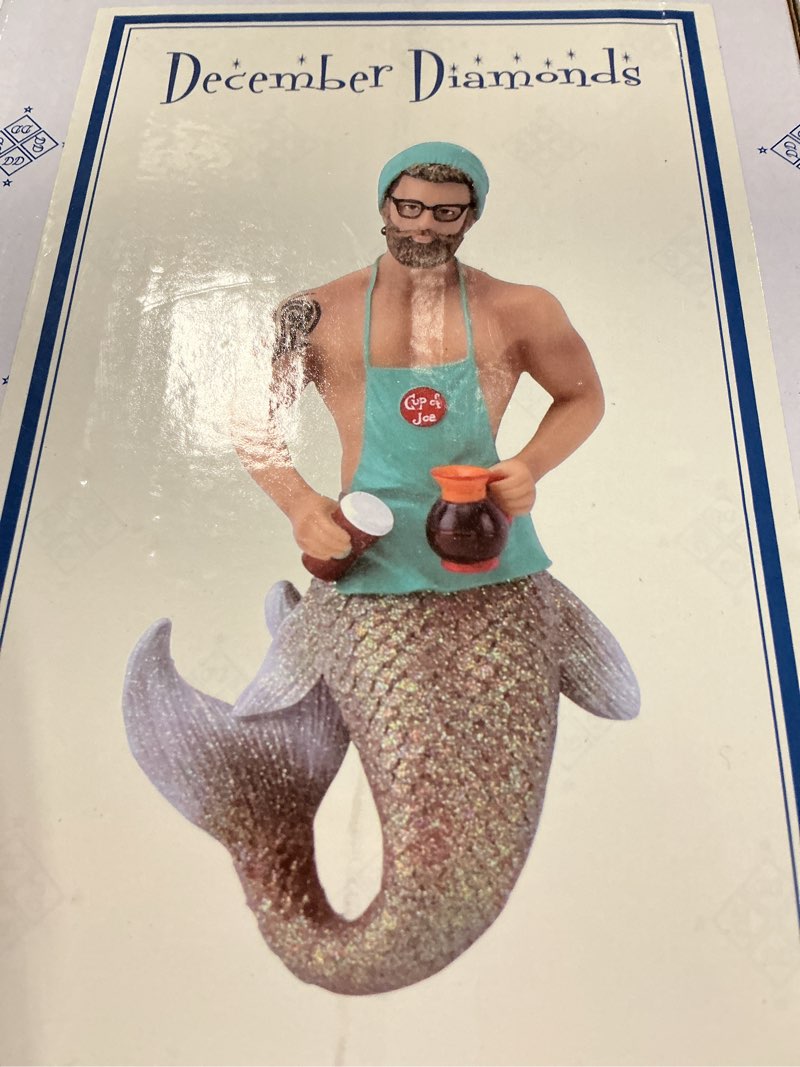 Condition photo showing New/Like New for December Diamonds Merman Ornament Java Joe