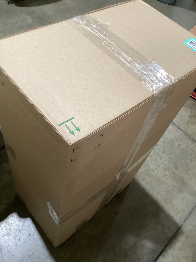 Condition photo showing As Is for damaged *signature hardside large checked spinner suitcase matte green
