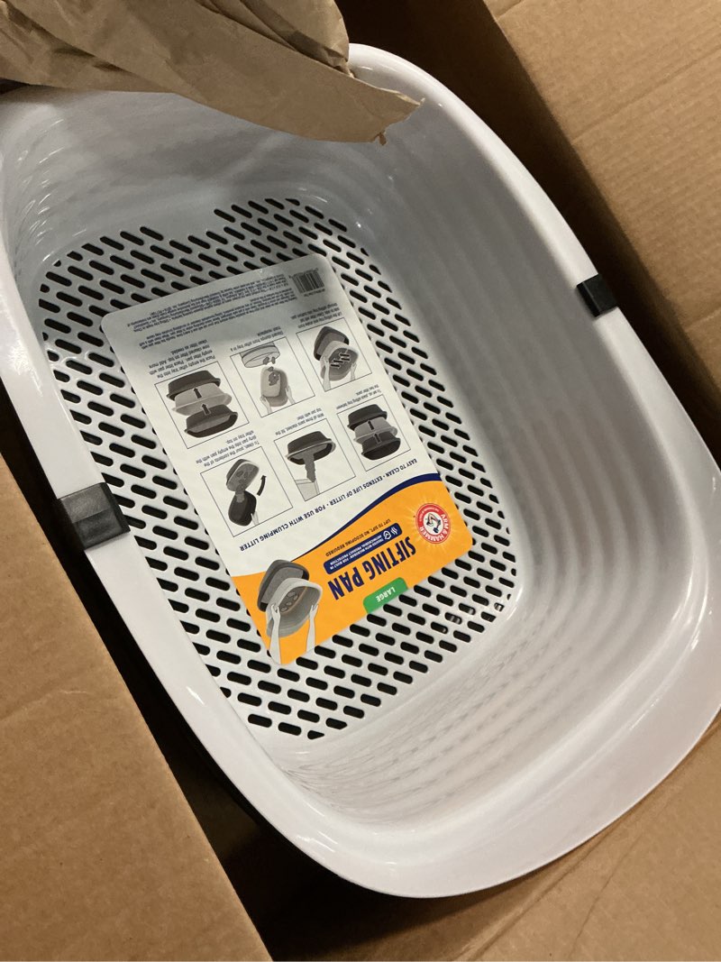 Condition photo showing Good Condition for Arm & Hammer Large Sifting Litter Box Scoop Free Cat Litter Tray with Microban, Made in USA