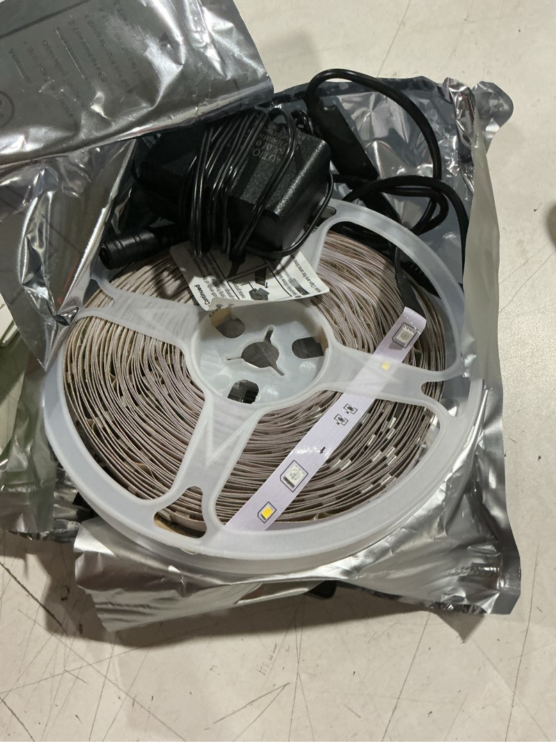Condition photo showing As Is for xtreme lit 50ft indoor led strip lights kit, multicolor led lights for bedroom, cuttable, remote control
