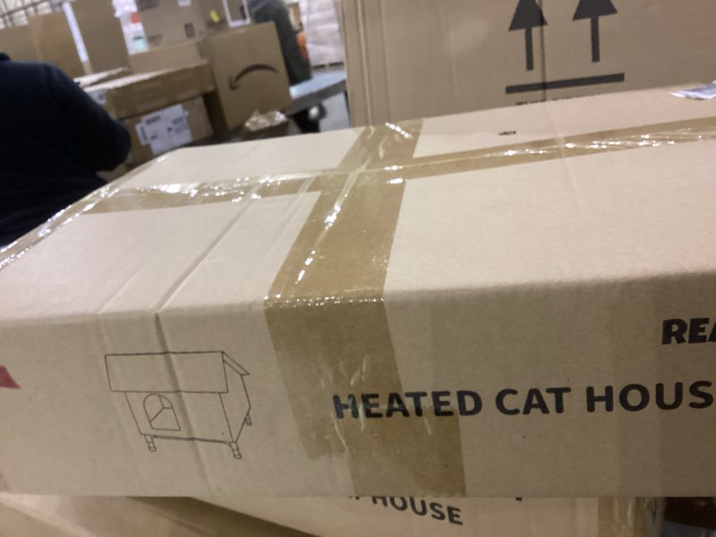 Condition photo showing New/Like New for REAPALOT Heated Cat House for Outside Cat in Winter, Insulated Outdoor Feral Cat Shelter with Cat Heating Pad, Elevated Heated Kitty House for Multiple Cats (Green, S(16.3"x13"x19.5")) Green S-16.3"x13"x19.5"