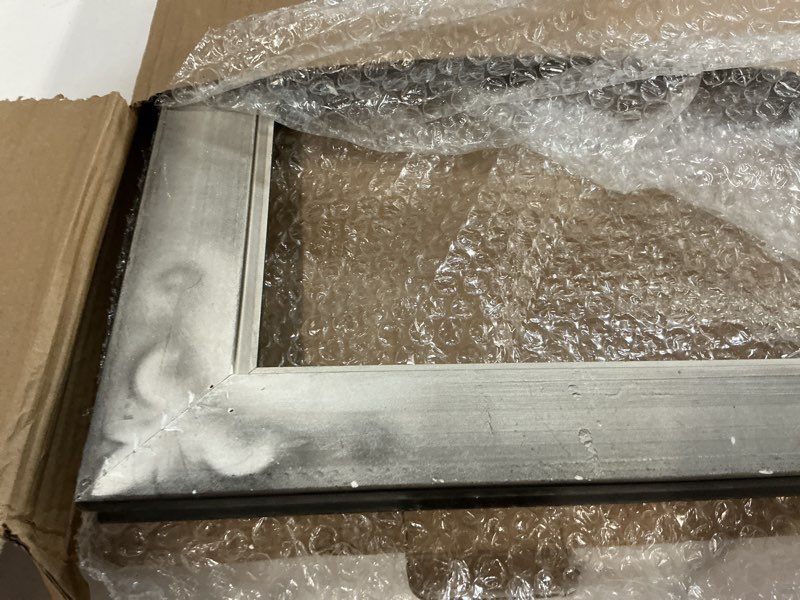 Condition photo showing As Is for Solid Wood Canvas Frame for 16x20” Oil Paintings, 1.8” Wide Finished Ornate Frame, Vertical or Horizontal Display for Home Office Wall Decor, No Back & Cover (Black) 16x20" Black