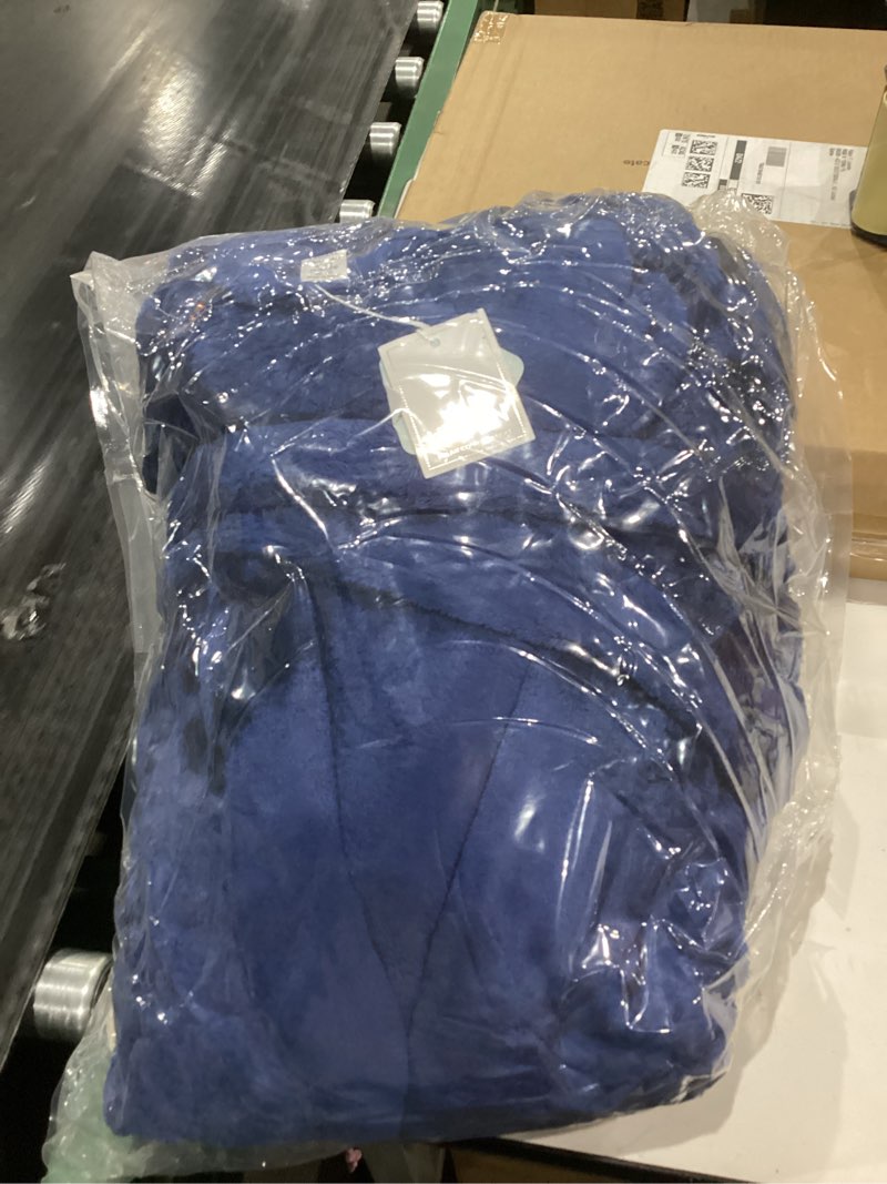Condition photo showing Good Condition for SIMILAR TO U2SKIIN Mens Fleece Hooded Robe Plush Bathrobe (Navy Blue, 2/3xl 