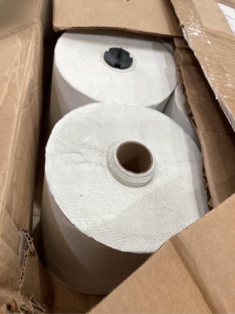 Condition photo showing Good Condition for tork matic paper hand towel roll white h1, universal, 100% recycled fiber, 6 rolls x 700 ft, 290089 white 6 hand towel rolls x 700 ft advanced hand towel