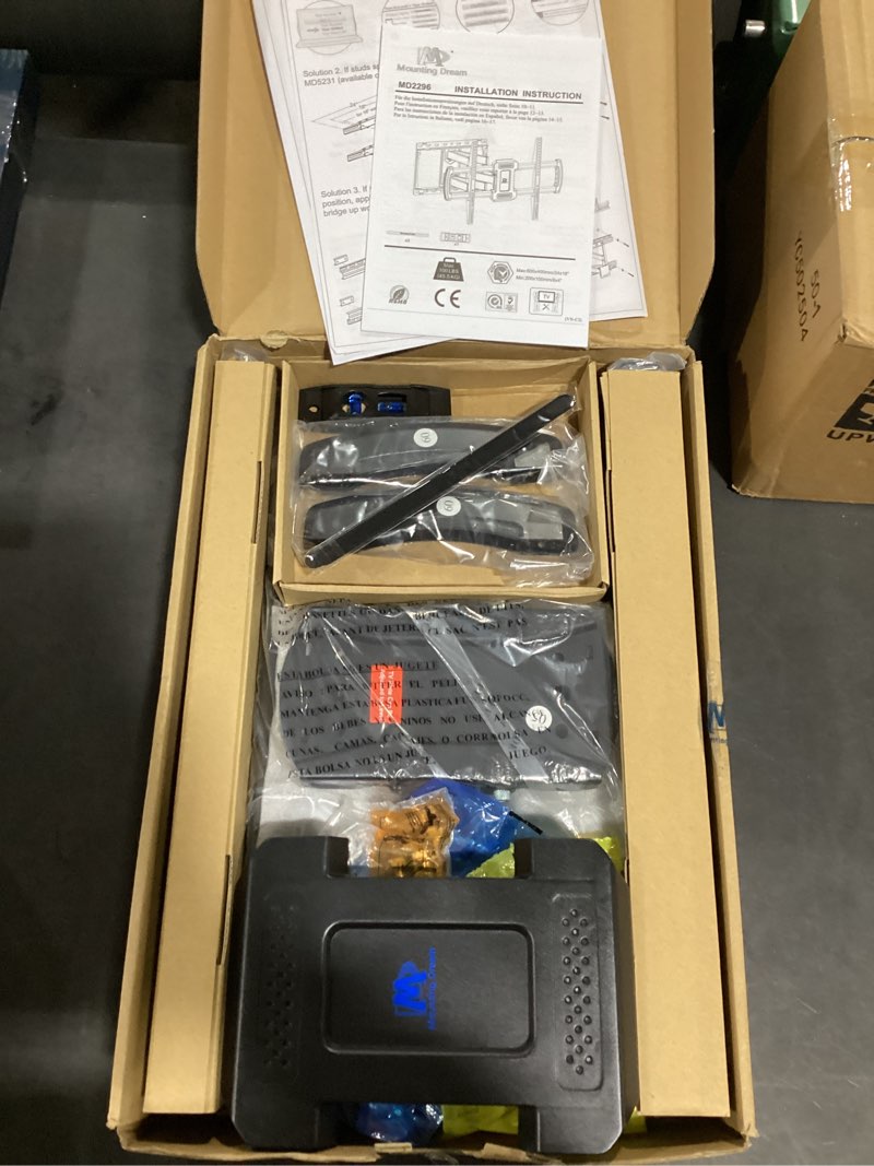 Condition photo showing Good Condition for Mounting Dream TV Wall Mount, UL Listed Full Motion Mount Bracket for 42-84 Inch Flat Screen TVs, Swivel Articulating Dual Arms, Max VESA 600x400mm, 100 LBS Loading, Fits 16 Inches Wood Studs, MD2296 Fits 42"-84" TV, 16" Studs