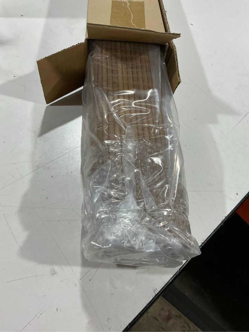 Condition photo showing Good Condition for lazblinds bamboo roller shades, ceylon light russet, 26" w x 70" h | no drill cordless bamboo blinds, light filtering roll up blinds for windows, french door, porch or patio privacy screen ceylon light russet 26" w x 70" h