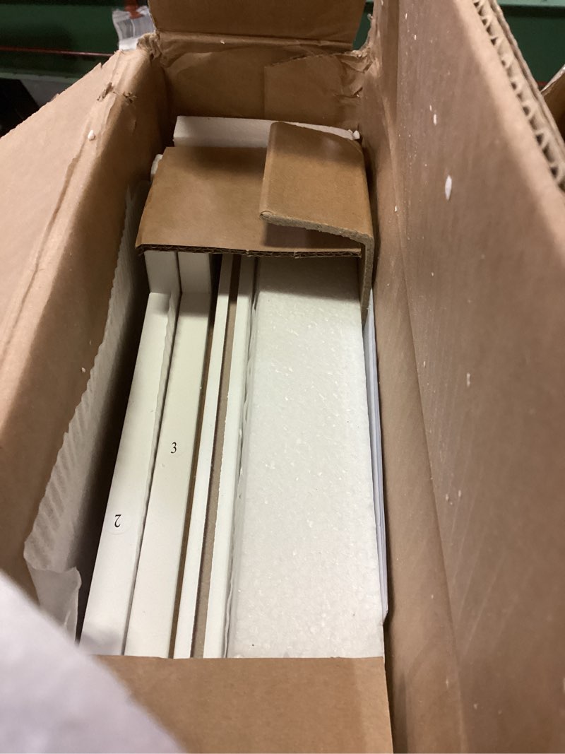 Condition photo showing Good Condition for FOTOSOK Bathroom Cabinet, Bathroom Storage Cabinet with 5 Drawers, Wooden Storage Cabinets with Cut-Out Handles, 11.8” x 15.7” x 32.5” Bathrooms Floor Cabinets for Hallway/Living Room, White