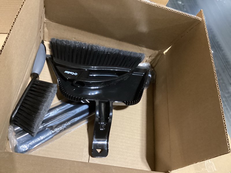 Condition photo showing As Is for O-Cedar Indoor & Outdoor Strong Sweep Broom & Brush Bundle | Heavy Duty Bristles Remove 99% of Dust & Dirt in One Sweep | Step-On Dust Pan | Safe for Hardwoods, Powerful on Outdoor Debris Strong Sweep Broom and Brush