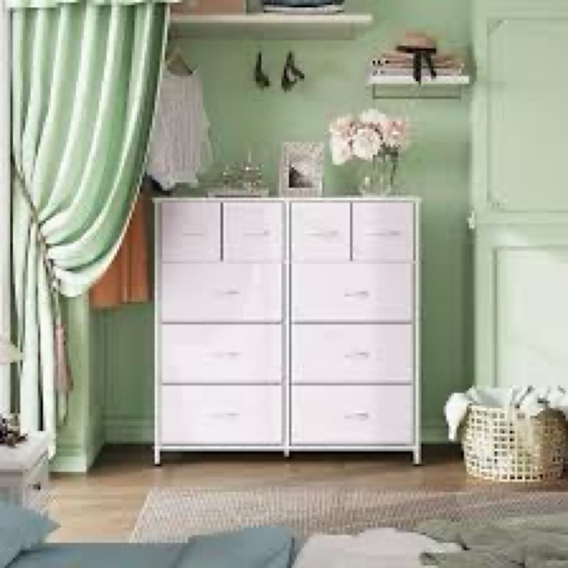 WLIVE Tall Dresser for Bedroom with 10 Drawers, Chest of Drawers, Dressers Bedroom Furniture, Storag