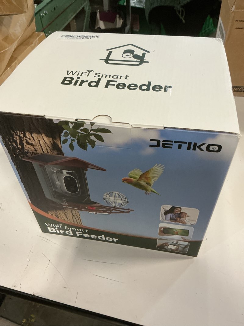 Condition photo showing New/Like New for Bird Feeder with Camera, 2K HD 147° Wide Angle, Live View, Solar Powered, IP65 Outdoor, 2.4GHz Wi-Fi, Night Vision, Motion Alerts, Local Storage, AI Bird ID 2,800+ Species, Family Sharing