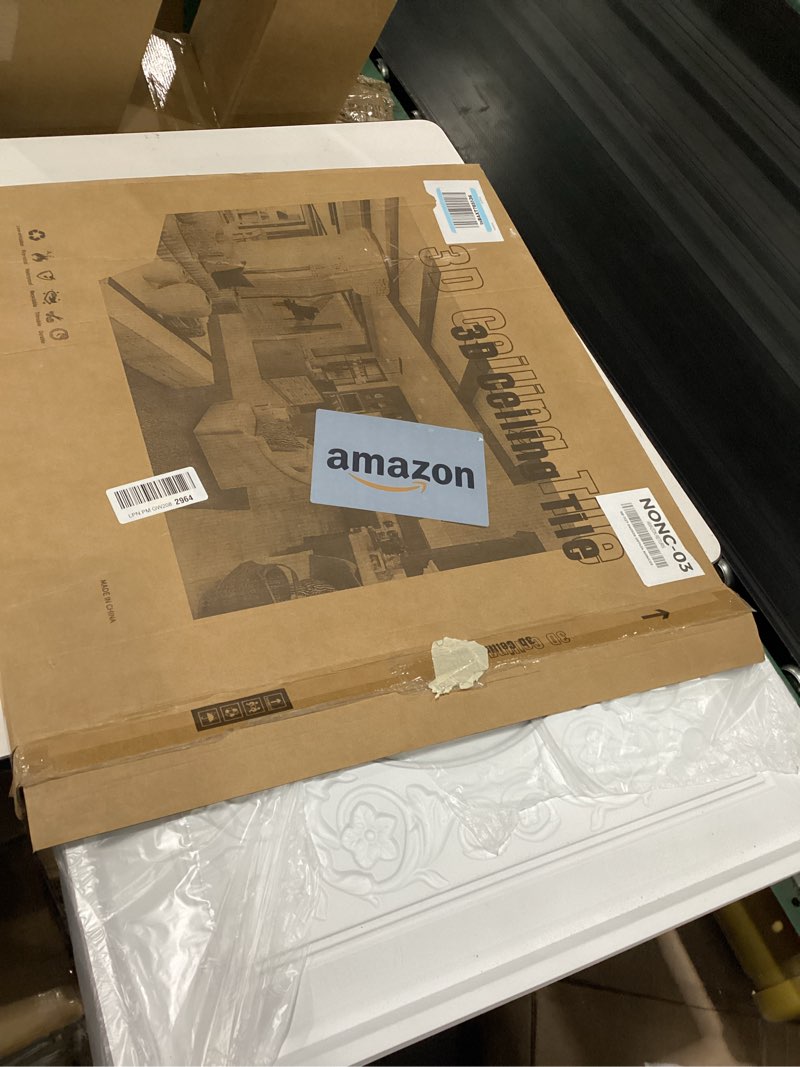 Condition photo showing Good Condition for wowstar 12-pack 24"x24" 3d drop ceiling tiles, waterproof glue up ceiling panels, antique copper
