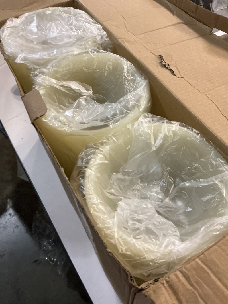 Condition photo showing New/Like New for nurada large outdoor flameless candles 6" 8" 10" x 5" - waterproof led pillar flickering candle battery operated with timer remote for patio porch lanterns - ivory white set of 3 ivory white 5" x 6"/8"/10" - 3 pack