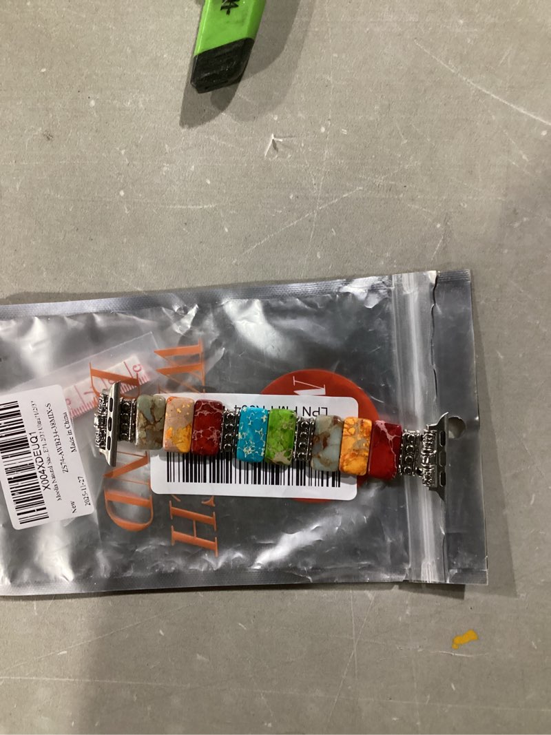 Condition photo showing Good Condition for Moolia Natural Stone Bracelet Compatible with Apple Watch Band 41/40/38/42/44/45/46/49mm Women, Handmade Elastic Beaded Western Strap for iWatch Series 11 10 9 8 7 6 5 4 3 2 1 SE?1/2/3? Ultra?1/2/3? 38/40/41/42mm(Series 11/10) S: 5.4-5.6 Mix Color