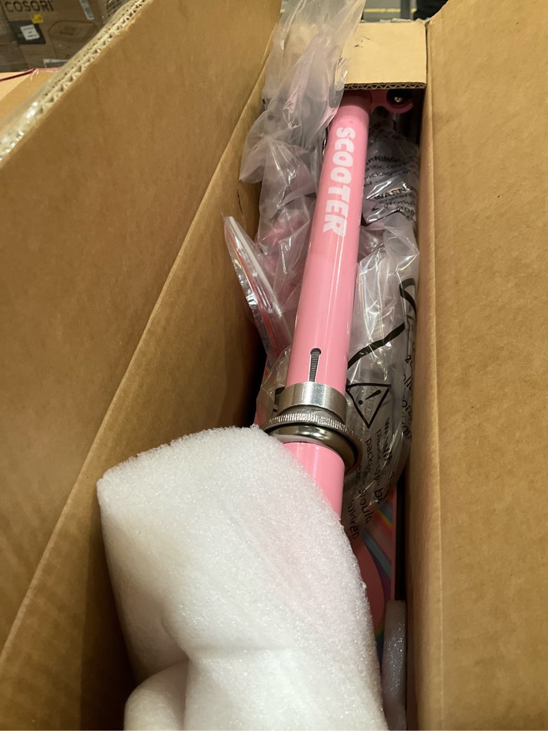 Condition photo showing Good Condition for tenboom scooter toys for kids ages 6-12/3-5, christmas birthday gifts for girls boys, easy folding kids scooter with 3 levels adjustable handlebar pink