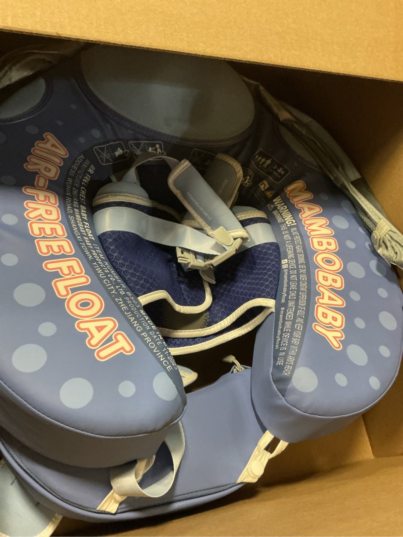 Condition photo showing As Is for Mambobaby Baby Float with Canopy & Tail Non-Inflatable Baby Swim Float Upgrade Soft Infant Pool Float Sun Protection Newborn Pool Float 3-24 Months Skin-Friendly Material for Toddler Boys Girls SWIM BLUE