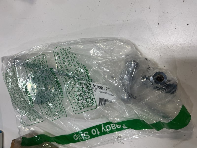 Condition photo showing As Is for westbrass d105k12x-26 5/8" x 3/8" od x 12" corrugated riser supply line kit with cross handle angle supply shut off valve for faucet and toilet, polished chrome