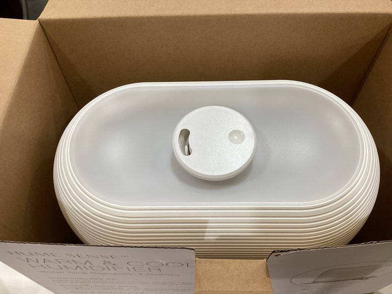 Condition photo showing As Is for pure enrichment hume sense cool mist/warm mist medium room tabletop humidifier - white