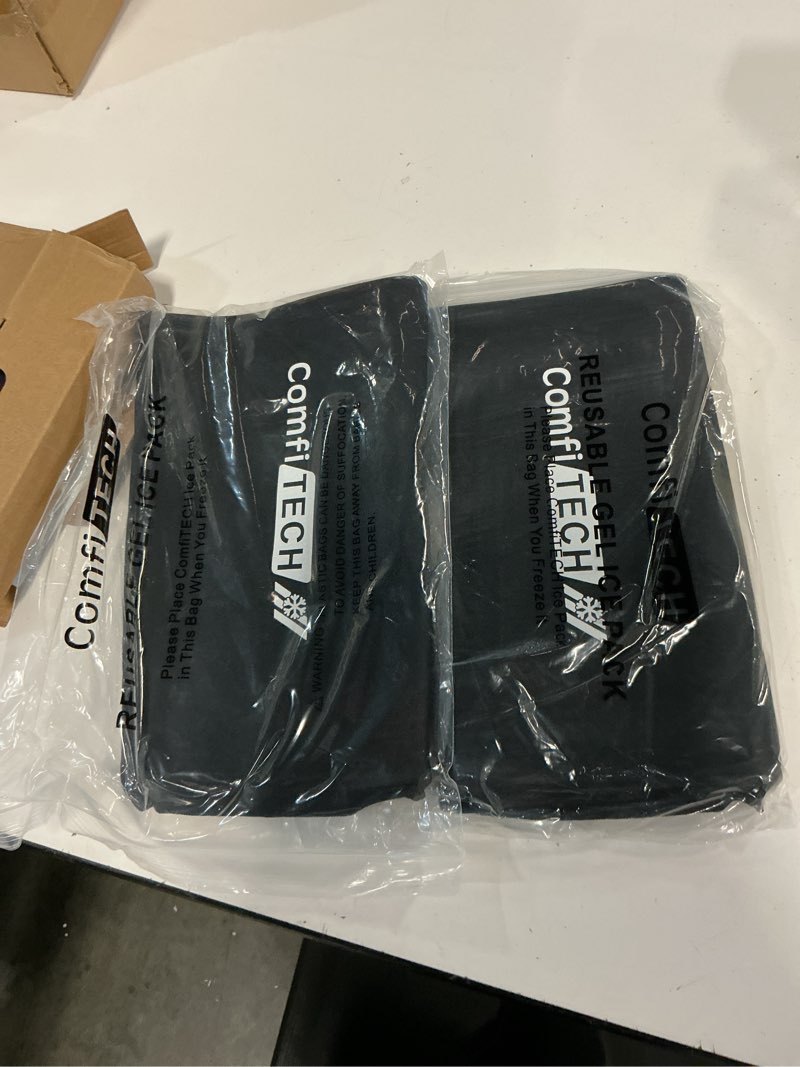 Condition photo showing New/Like New for comfitech 2 pack knee ice pack wraps, elbow calf brace flexible reusable gel cold compression sleeve for soothing meniscus tear and acl discomfort, muscle relaxation, sports recovery, large