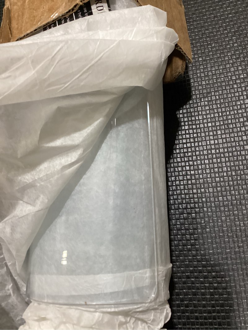 Condition photo showing Good Condition for clear table protector, usa made, safe, 20 x 60 inch, 2mm thick ultra smooth vinyl, desk mats on top of desks for vanity desk, plastic table cover for coffee table 60" x 20" 2mm rectangle crystal