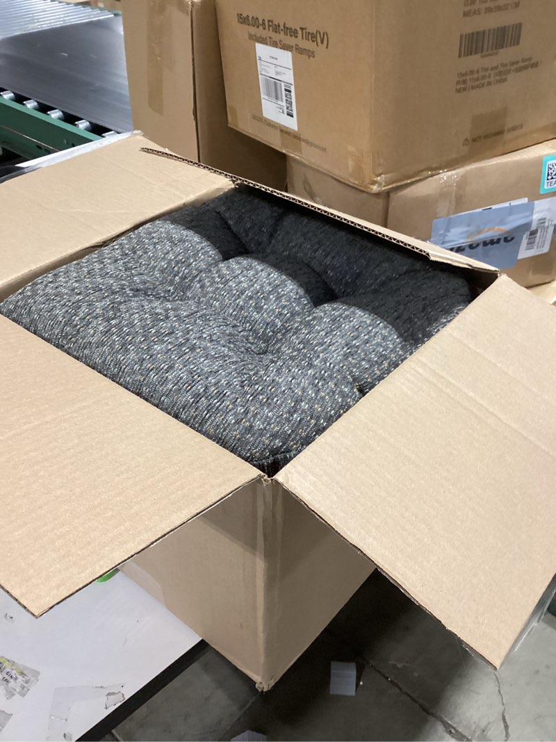 Condition photo showing Good Condition for klear vu gripper overstuffed universal non-slip dining chair cushions for kitchen decor or office use, u-shaped skid-proof seat pad, 15x15 inches, 4 count (pack of 1), ditzy dot gray 4 count (pack of 1) ditzy dot gray