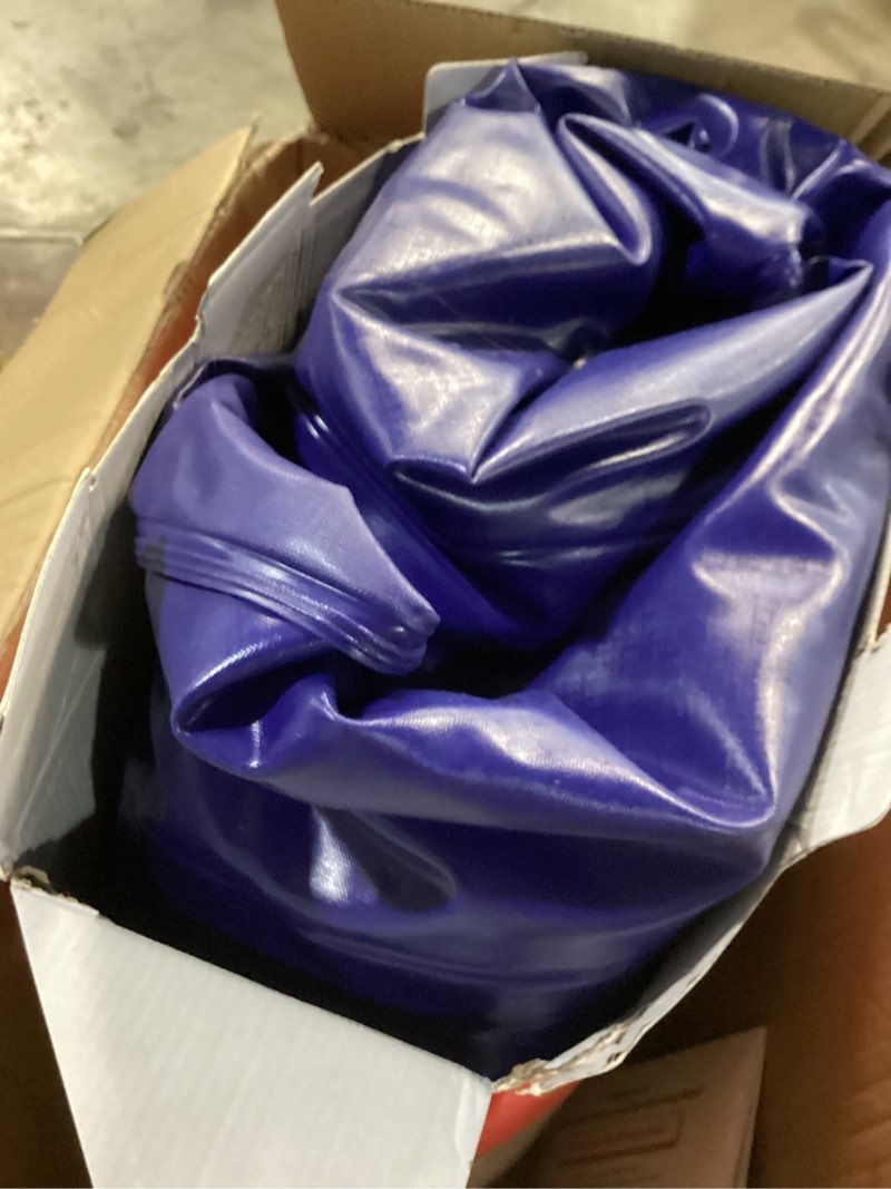 Condition photo showing As Is for QPAU Snow Sled with Premium Canvas Cover, 2 Person Inflatable Heavy Duty Snow Tube with Reinforced Handles, Snow Sleds for Kids and Adults, Winter Toboggan Outdoor Toys Gifts for Family Red&Blue