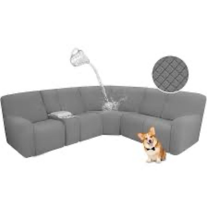 ALIECOM 100% Waterproof Recliner Sectional Couch Covers L Shape Stretch Corner Reclining Sectional S