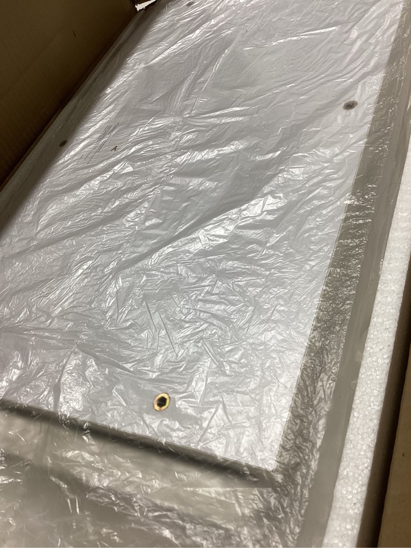 Condition photo showing As Is for C Shaped End Table,Small Couch Side Table with Drawer,for Living Room, Bedroom Magazines, Computers, Coffee, Small Objects Storage.White