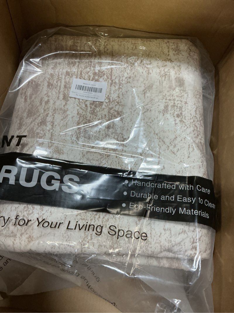 Condition photo showing Good Condition for 10x14 Area Rugs for Living Room, Non Slip Machine Washable Vintage Rugs, Low Pile Lightweight Large Rug for Bedroom, Dining Room, Home Office Beige Beige 10' x 14' (Rectangular)