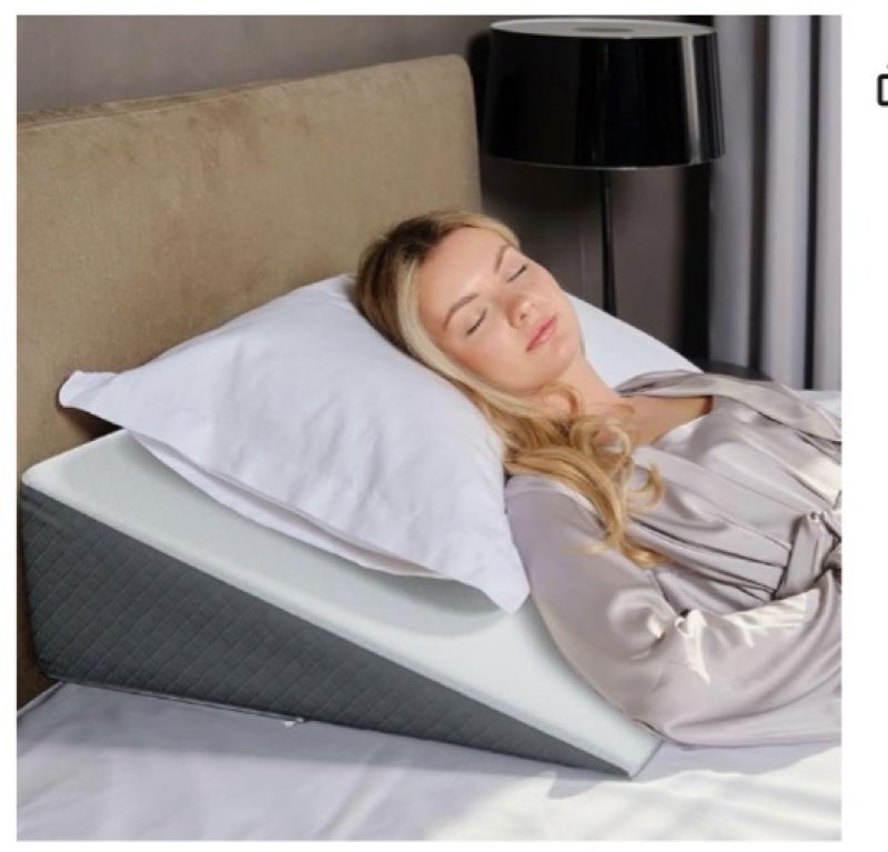 kolbs bed wedge pillow for sleep apnea, fsa eligible acid reflux, and back pain relief, with chic jacquard cover - headboard wedges for sleeping (standard width 7.5" height)