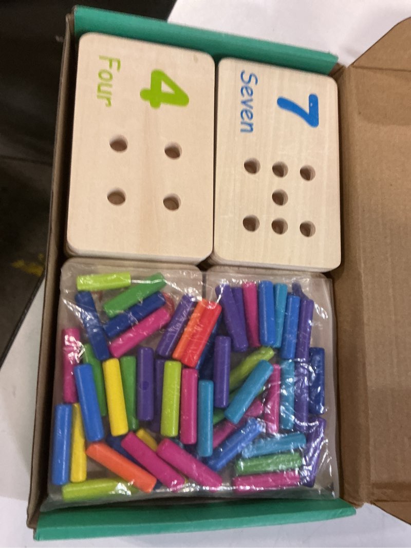 Condition photo showing New/Like New for Wooden Montessori Number Blocks for Toddlers, Counting Peg Board for Kids Age 3 4 5,Preschool Learning Toys,Ideal for Kids 3 4 5 Years Old