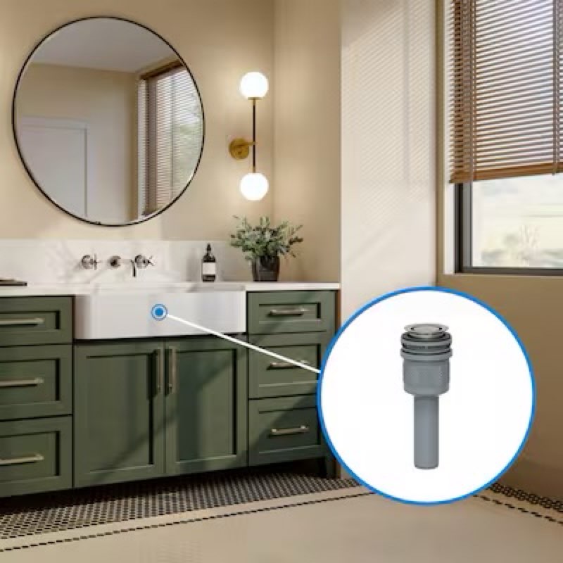 Dearborn Pop Down Brushed Nickel Bathroom Decorative sink drain
