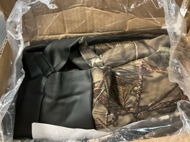 Condition photo showing Good Condition for mossy oak camo truck bench seat cover fits all full-size silverado f-150 ram sierra titan tundra pickup trucks; folding bench or standard bench seats; 70% polyester, 30% polyurethane truck rear cover camo