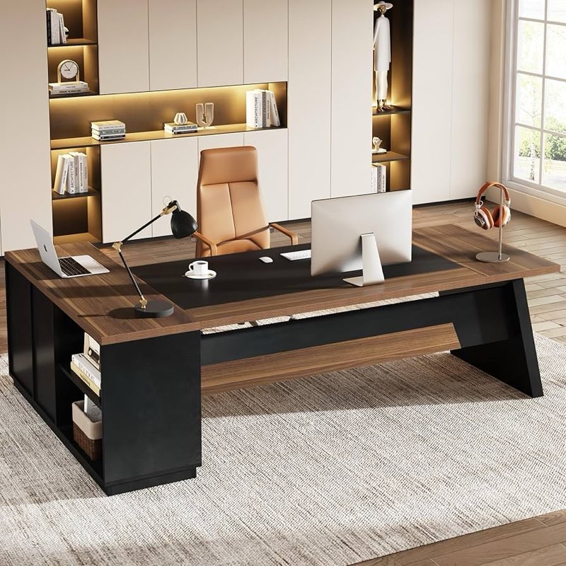 Tribesigns 78" L-Shaped Executive Desk, Extra Large(incomplete box b)