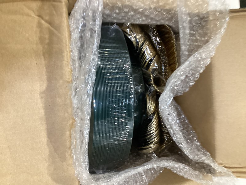 Condition photo showing Good Condition for i00000 150pcs green plastic plates with gold rim, fancy disposable plates,green plates set include 30 dinner plate,30 dessert plate, 90 plastic silverware set for wedding&party green gold