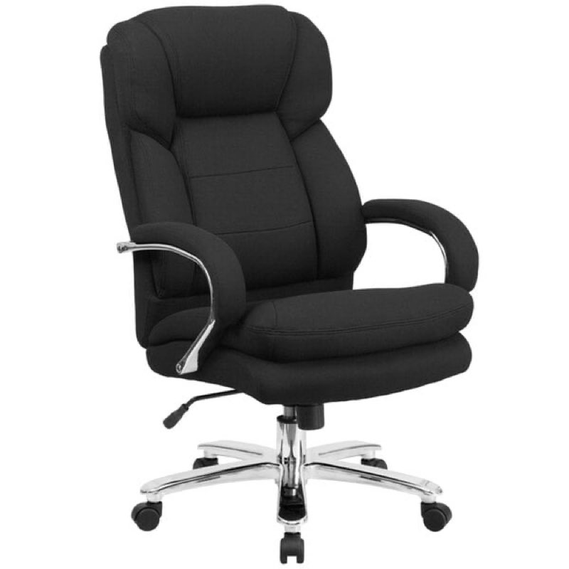 Flash Furniture GO-2078-GG High-Back Black Fabric Intensive-Use Multi-Shift Swivel Office Chair with Headrest and Loop Arms